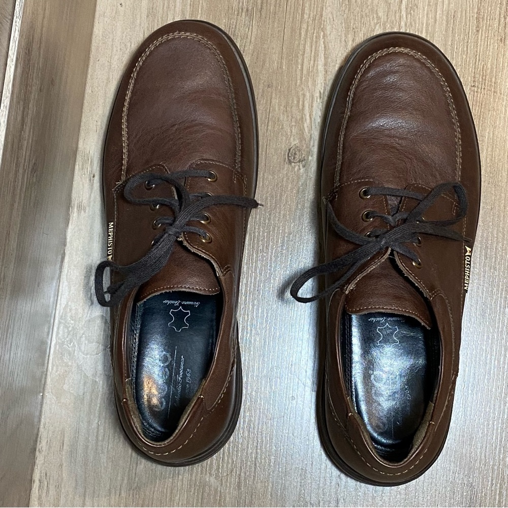 Mephisto Douk Hydroprotect Moc Toe Derby Leather Men's Shoe Sz 11.5 Ecco Insoles - Picture 6 of 13